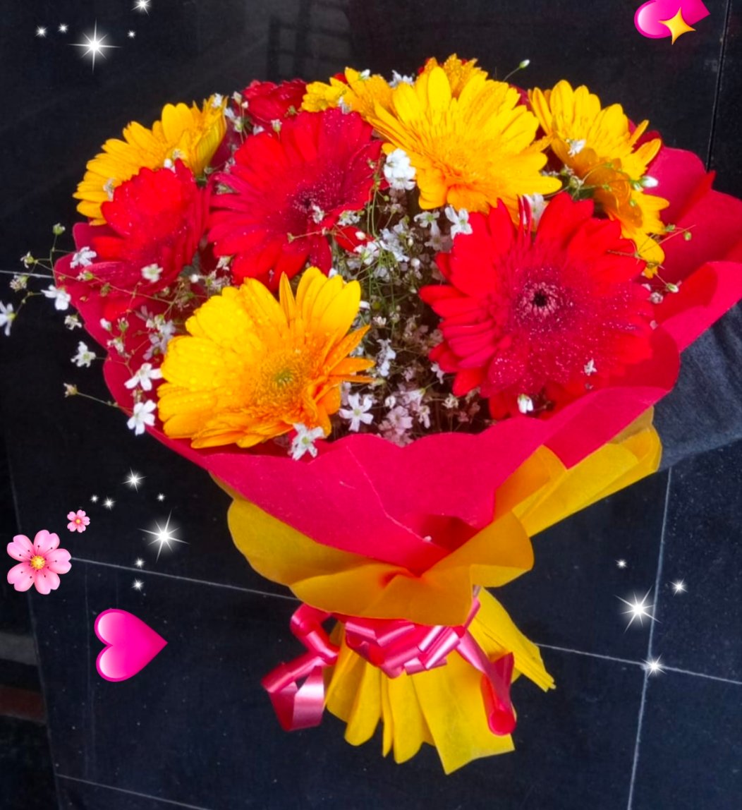 RED & YELLOW GERBERA BOUQUET